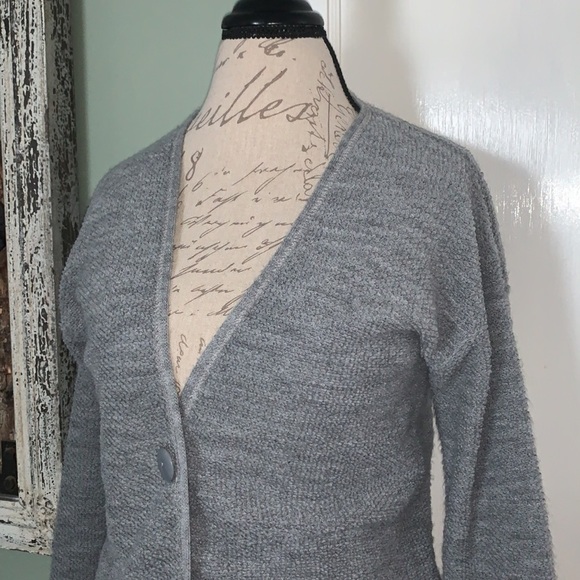 EXPRESS Textured Knit Cardigan Sweater - Gray - Picture 2 of 12